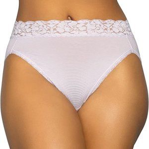 Vanity Fair NWT Lilac Stripe Flattering Hi-Cut Lace Brief 13280 M 6
